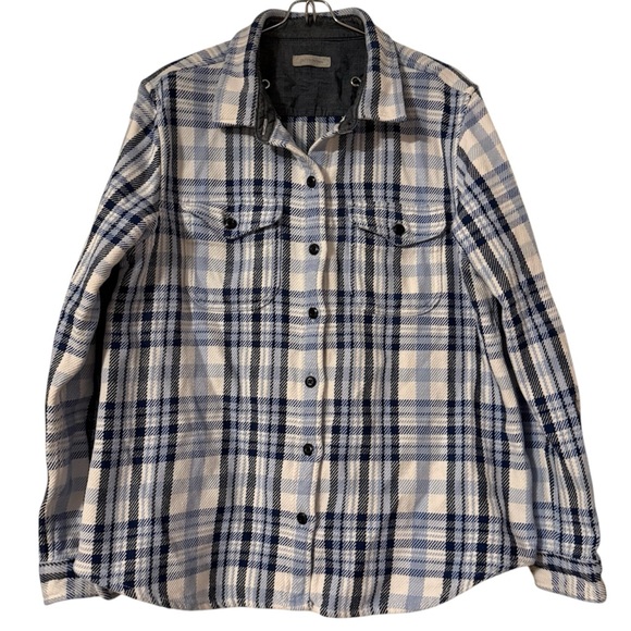 Outerknown Women's Flannel Blanket Shirt Multi-Color Sz M/L Organic Cotton